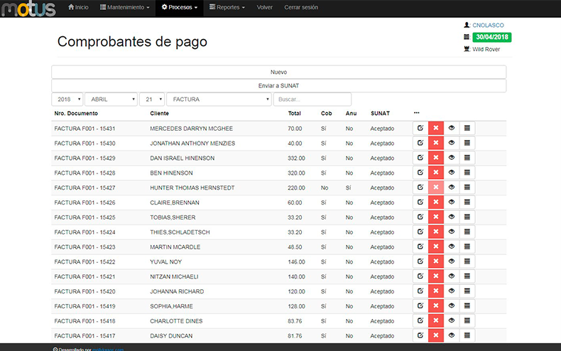 Facturación electrónica MOTUS